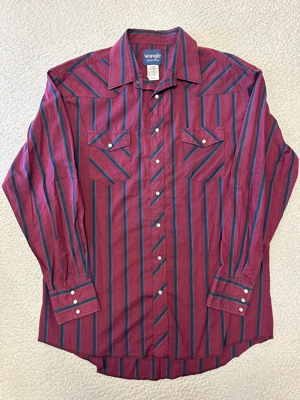 Wrangler Mens Long Sleeve Pearl Snap Western Shirt Size XL